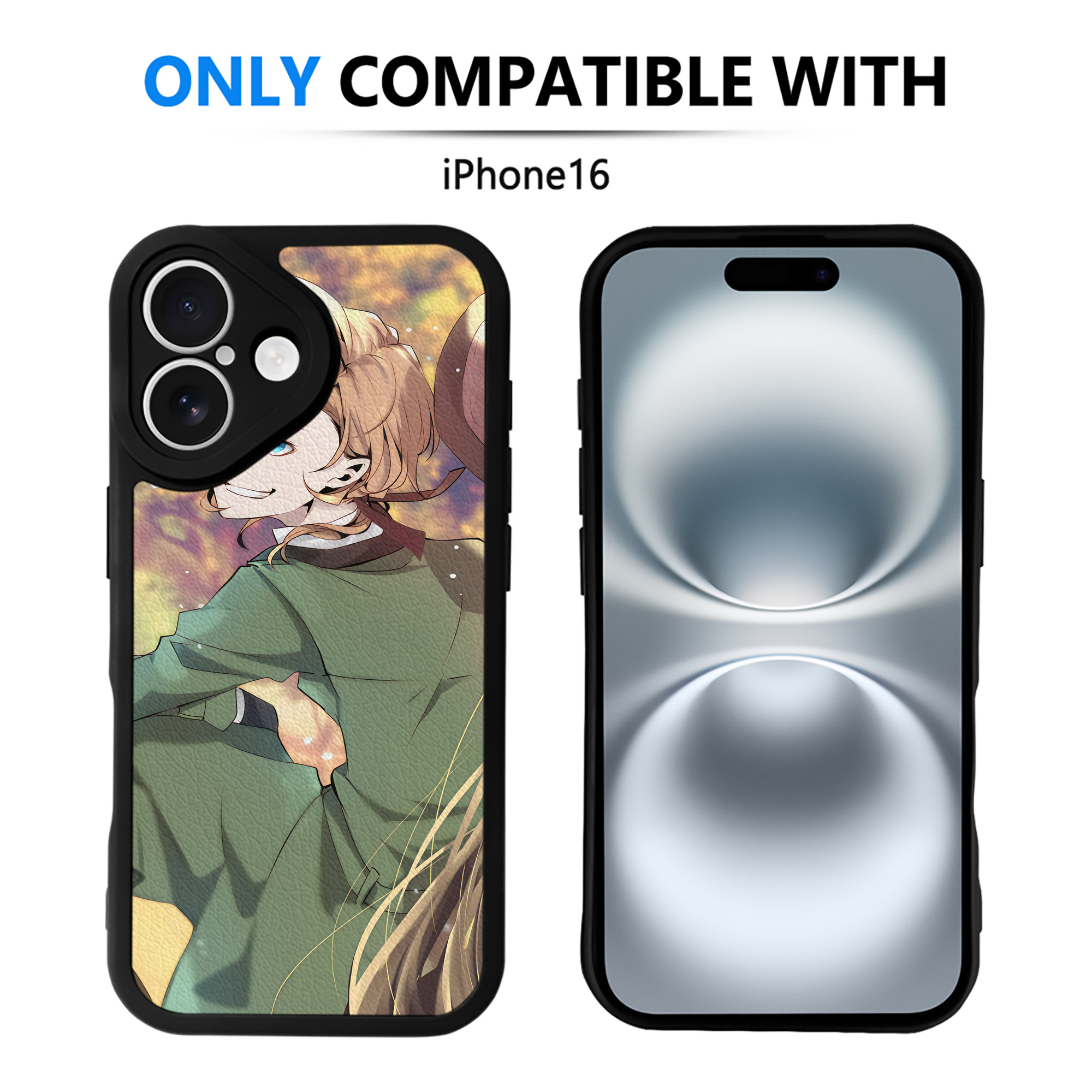 （画像用） 文豪ストレイドッグス Bungo Stray Dogs 【iPhone 16シリーズ対応】シリコンスマホケース（レザー調） 材質：シリコン